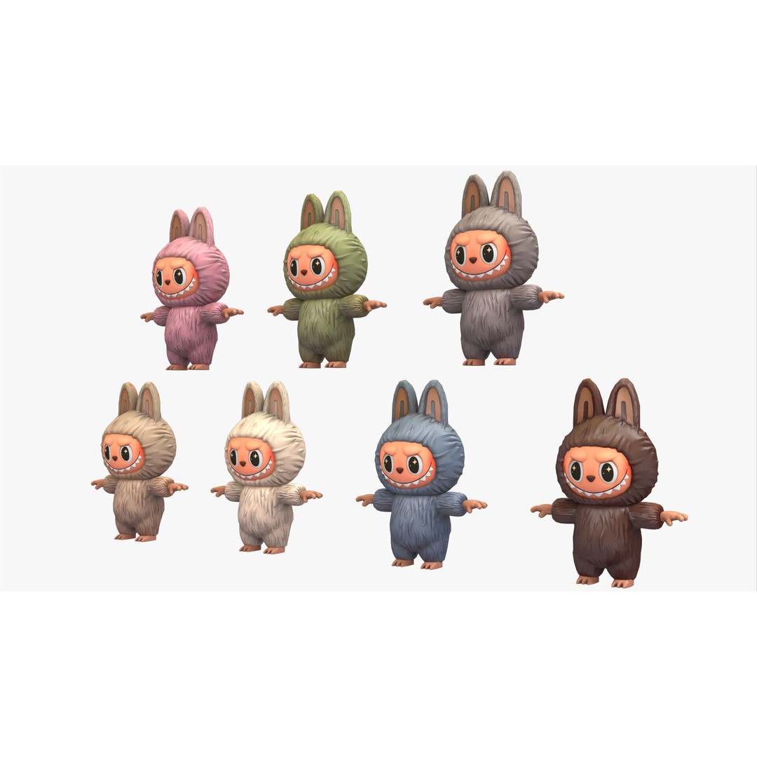 Labubu 3D Model – Nordic Forest Spirit, Game Ready, FBX - View 12