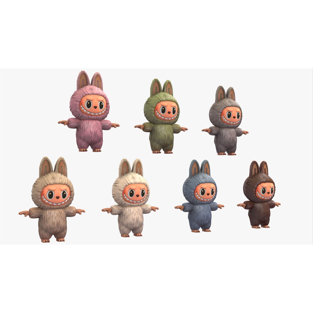 Labubu 3D Model – Nordic Forest Spirit, Game Ready, FBX - View 14