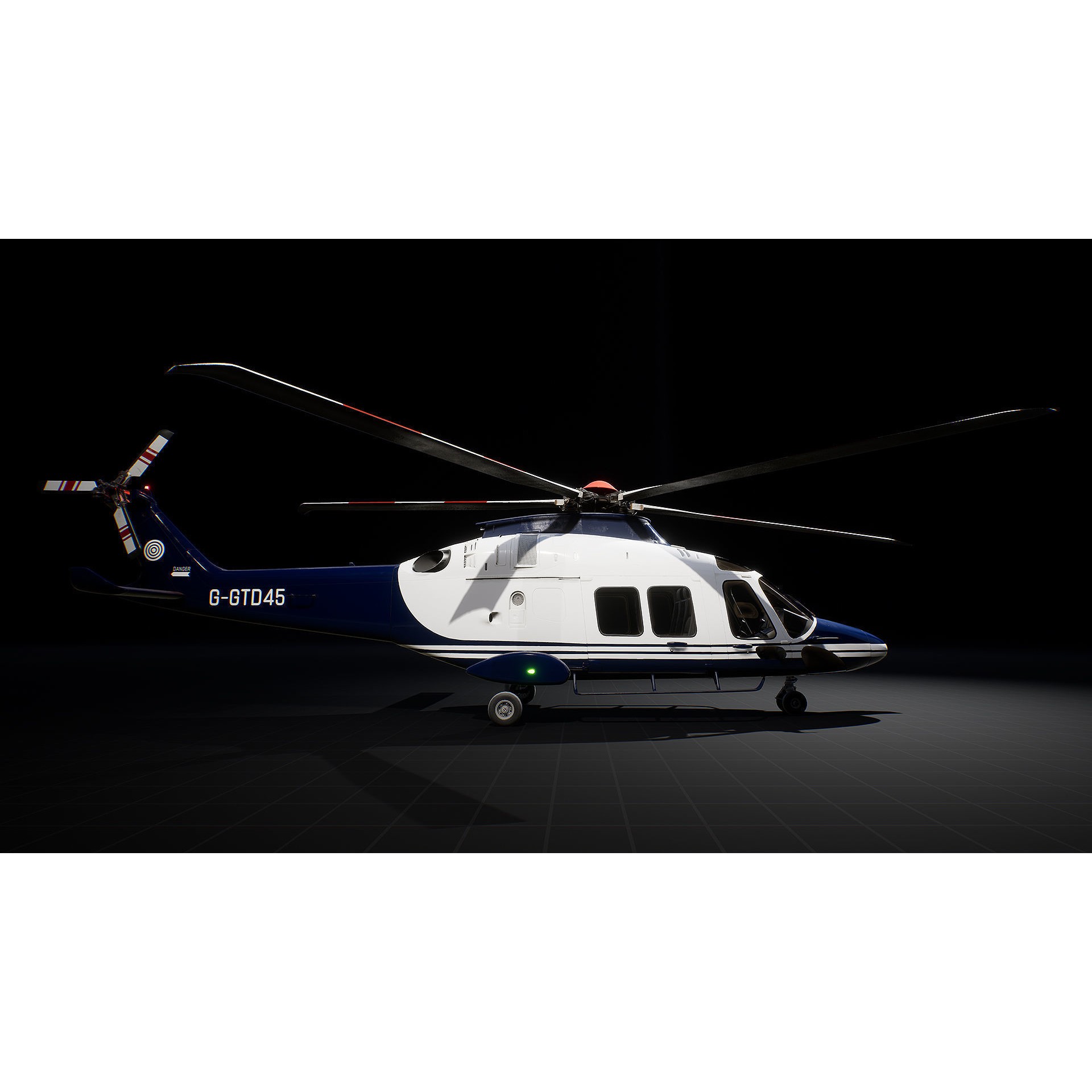 Helicopter AW169 - Low-Poly Game-Ready 3D Model - View 10