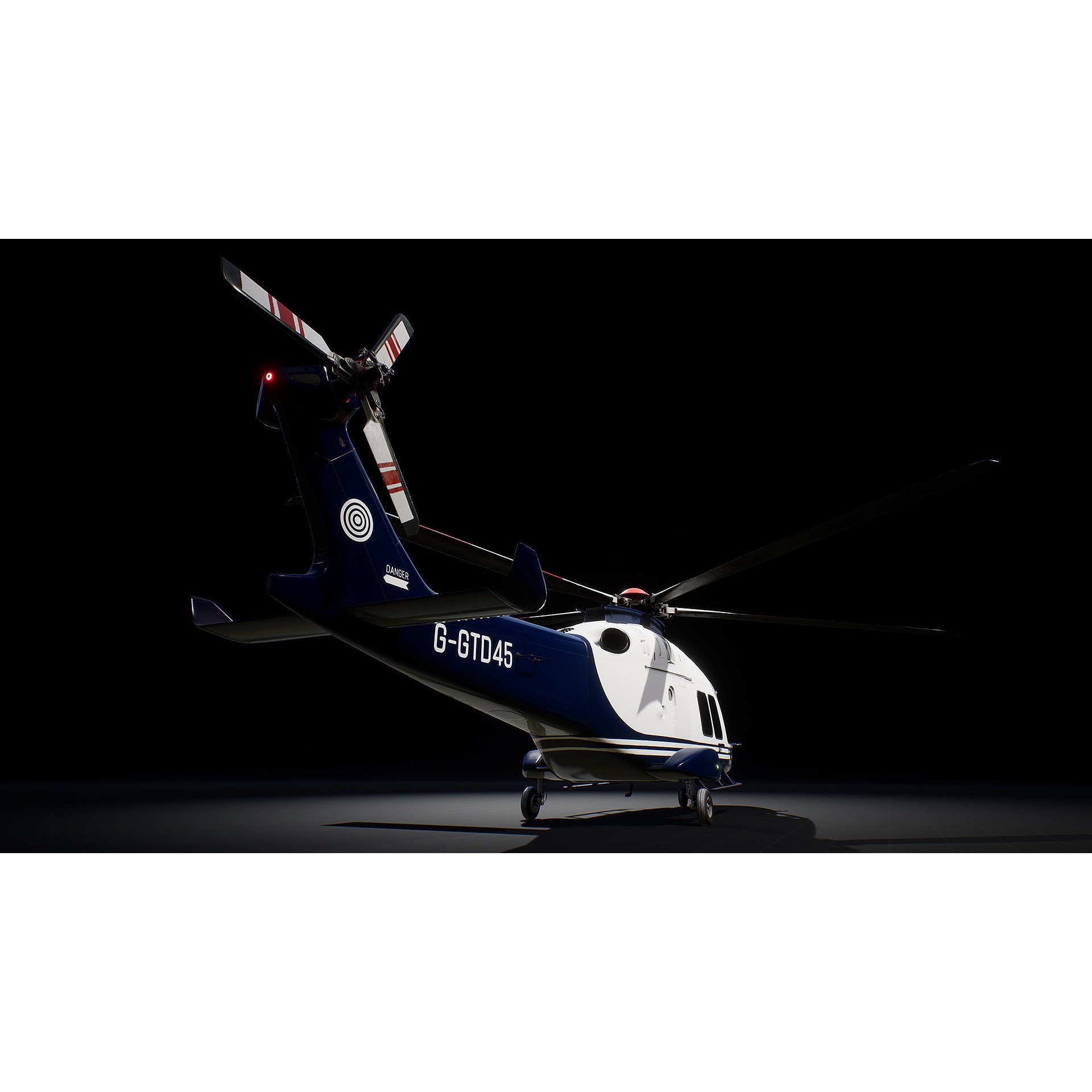Helicopter AW169 - Low-Poly Game-Ready 3D Model - View 11
