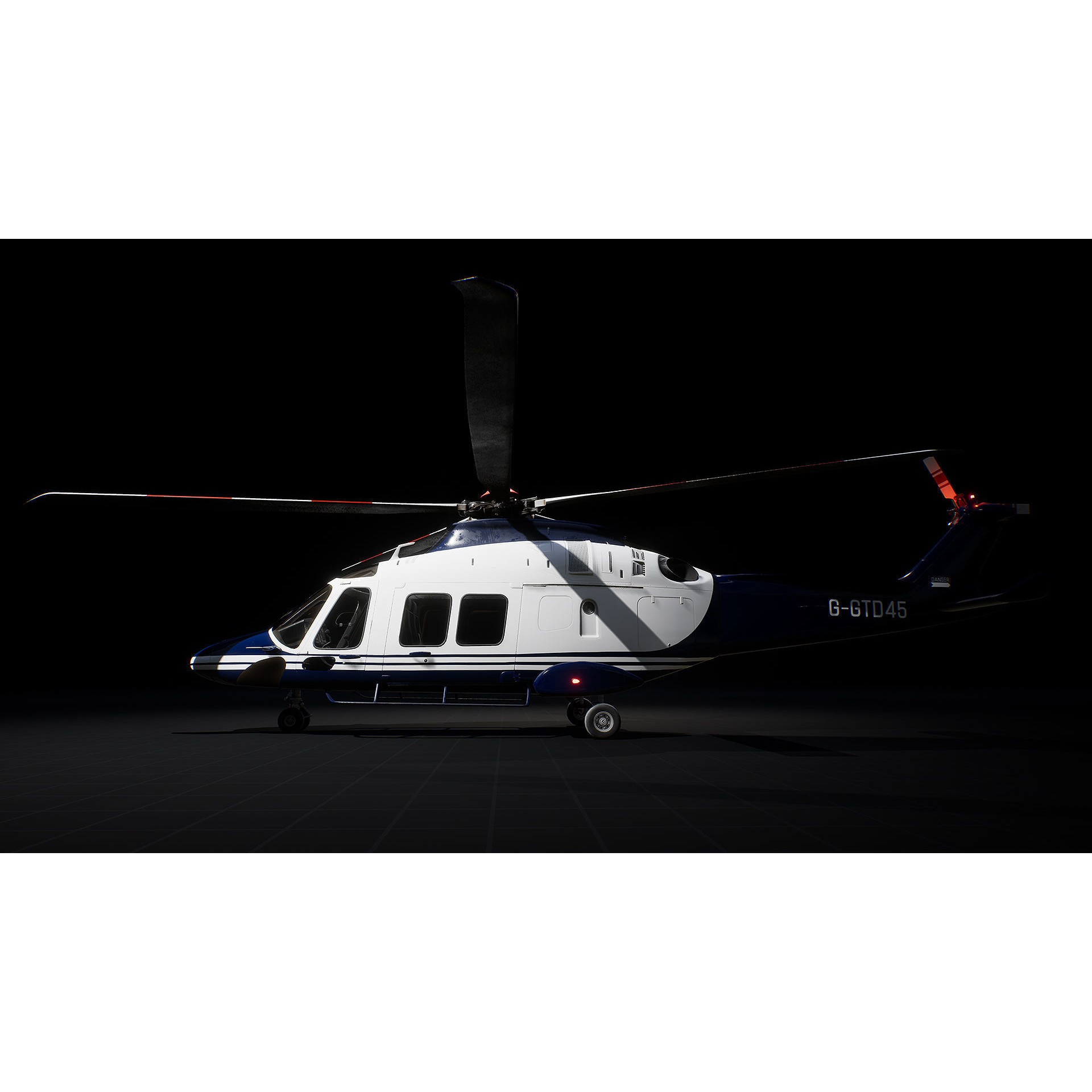 Helicopter AW169 - Low-Poly Game-Ready 3D Model - View 12