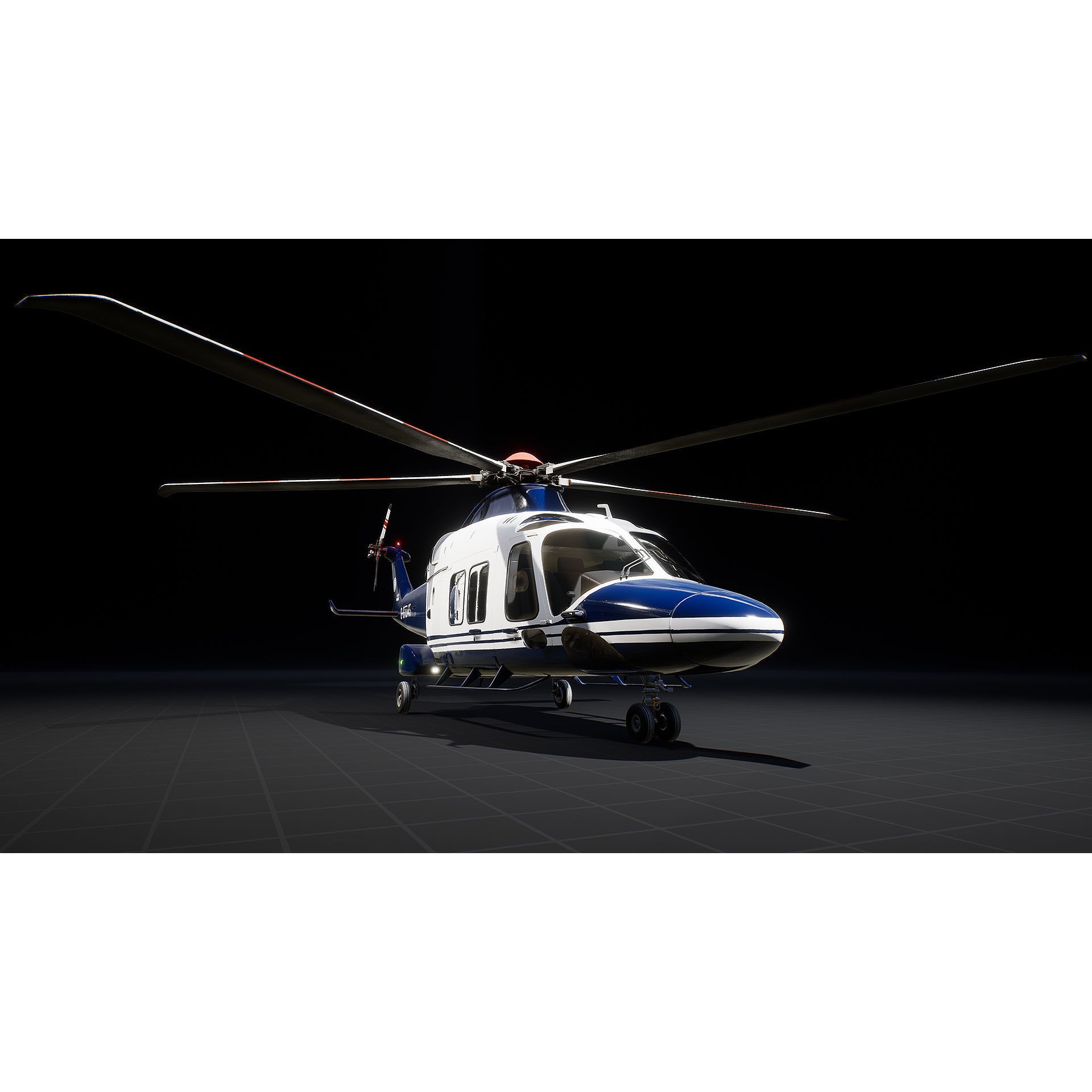 Helicopter AW169 - Low-Poly Game-Ready 3D Model - View 13