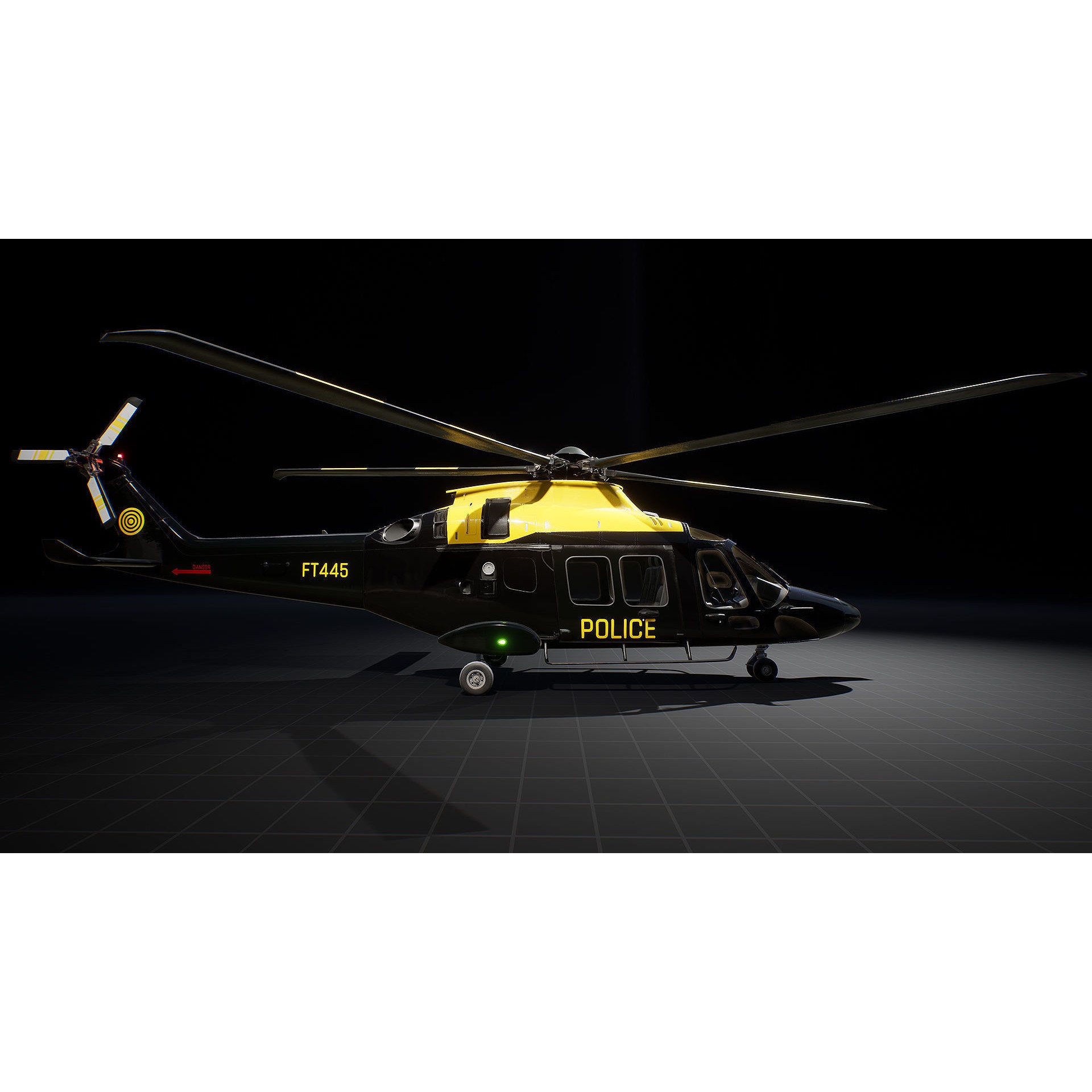 Helicopter AW169 - Low-Poly Game-Ready 3D Model - View 14