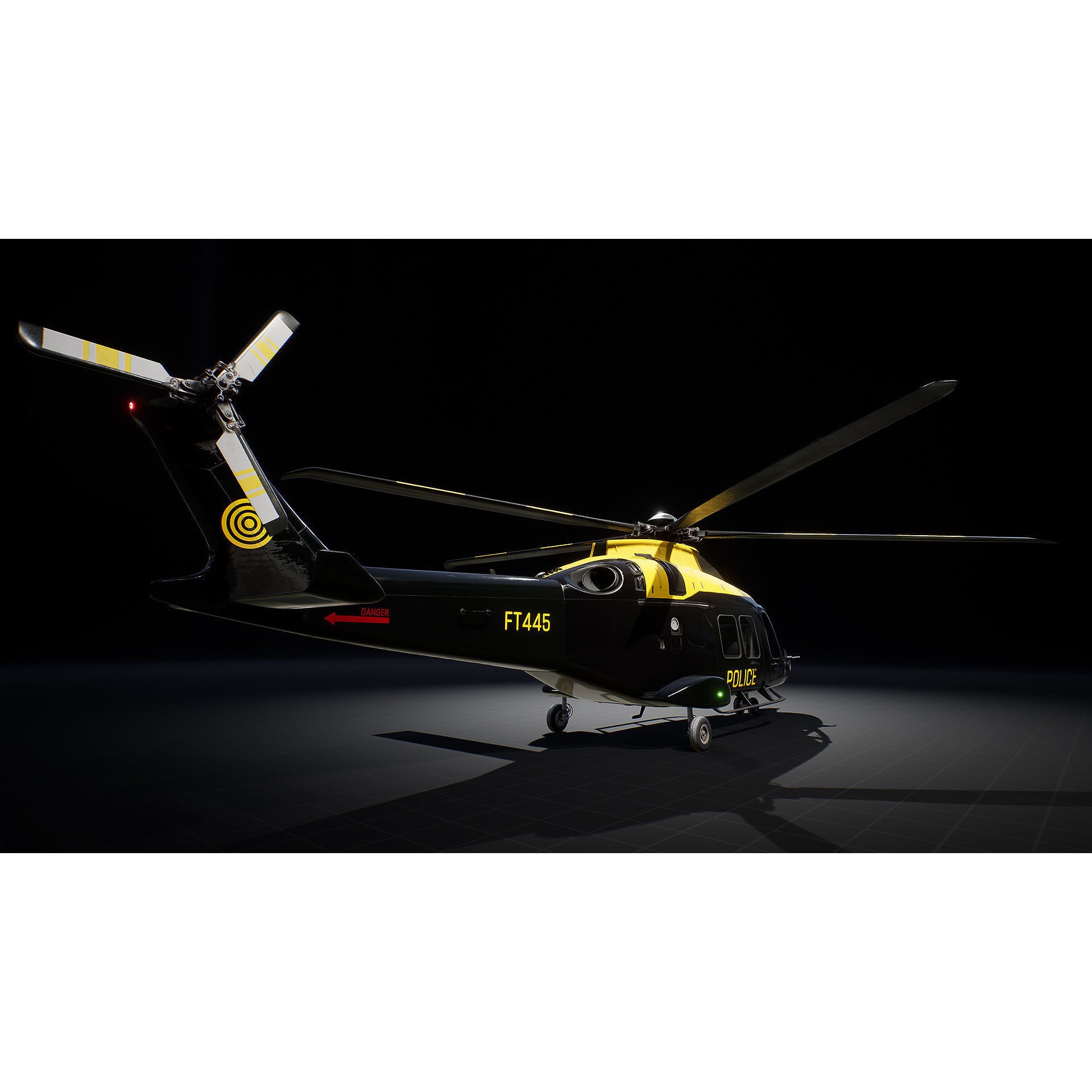 Helicopter AW169 - Low-Poly Game-Ready 3D Model - View 15