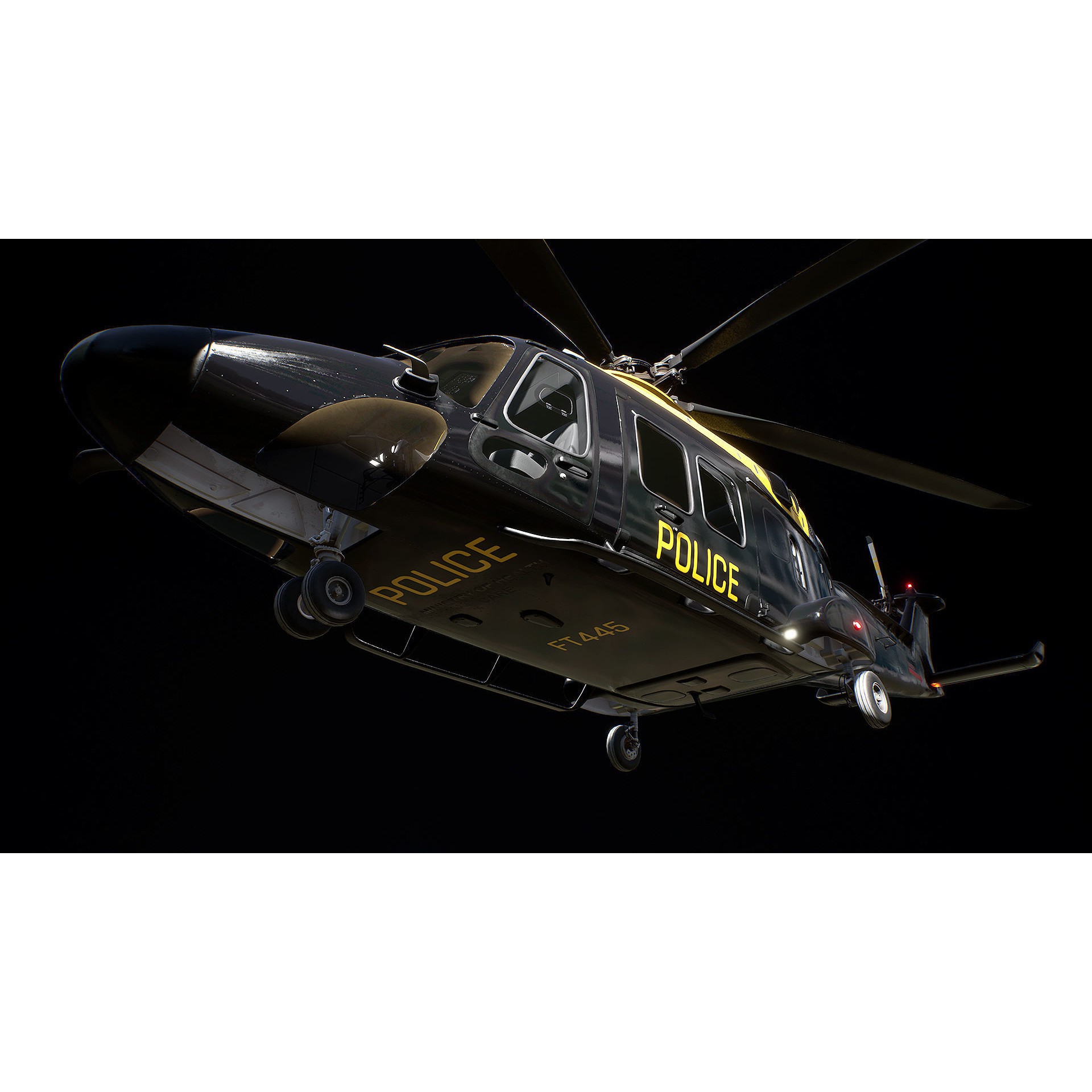 Helicopter AW169 - Low-Poly Game-Ready 3D Model - View 18