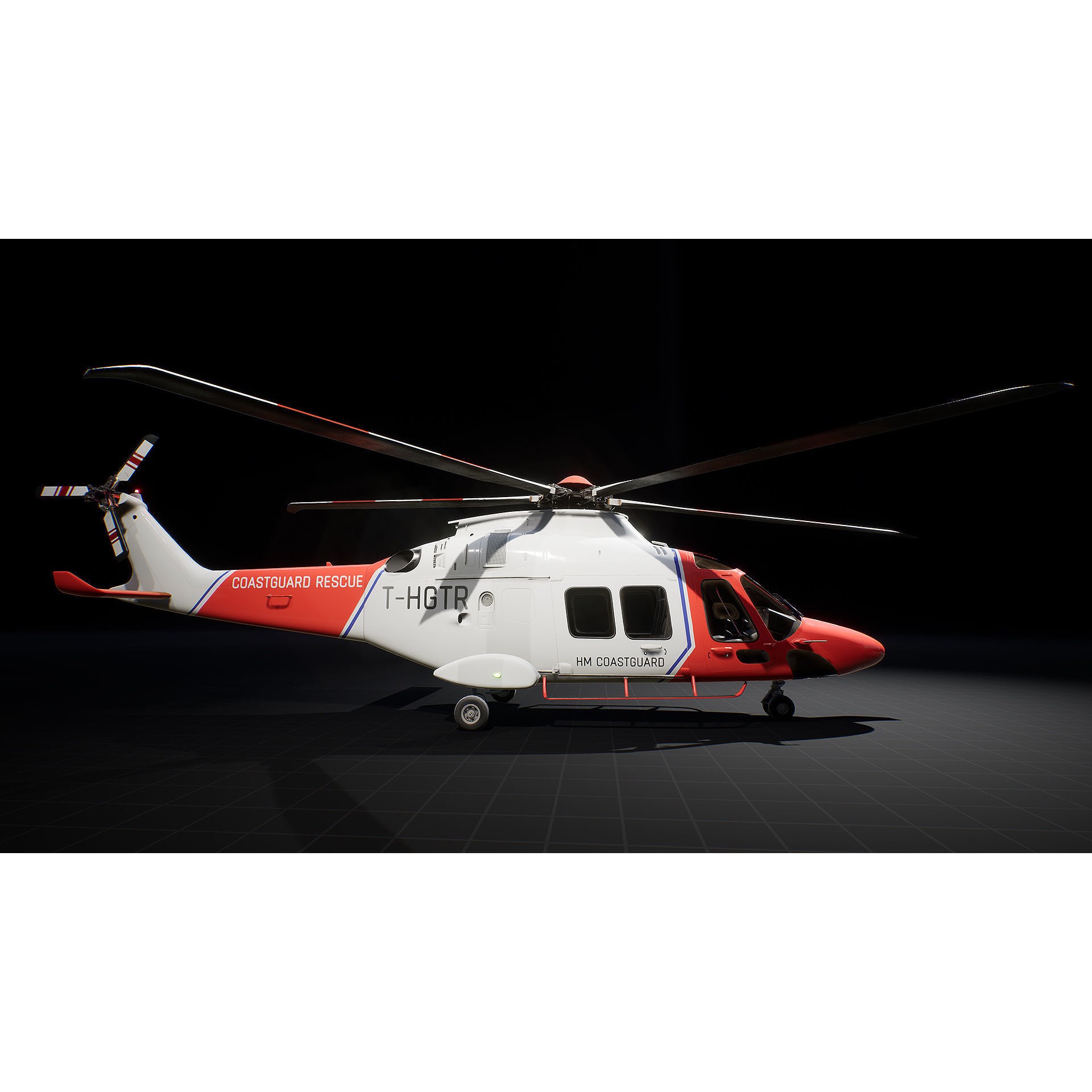 Helicopter AW169 - Low-Poly Game-Ready 3D Model - View 19