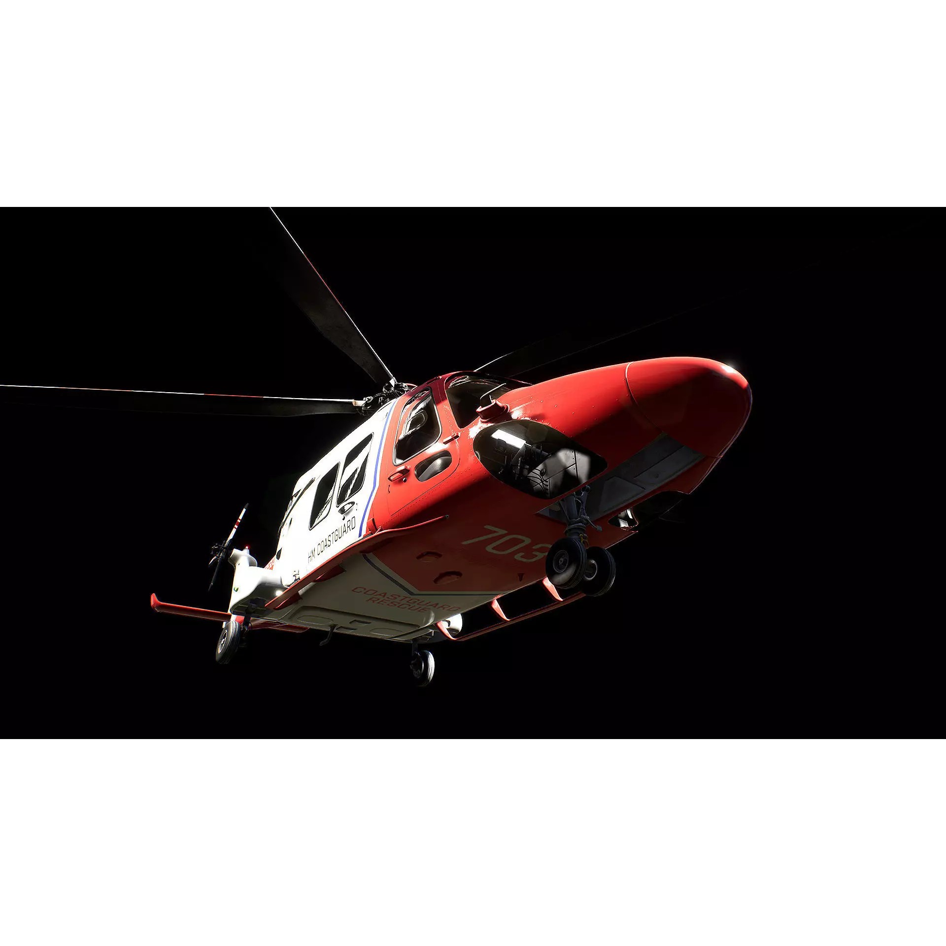 Helicopter AW169 - Low-Poly Game-Ready 3D Model - View 2