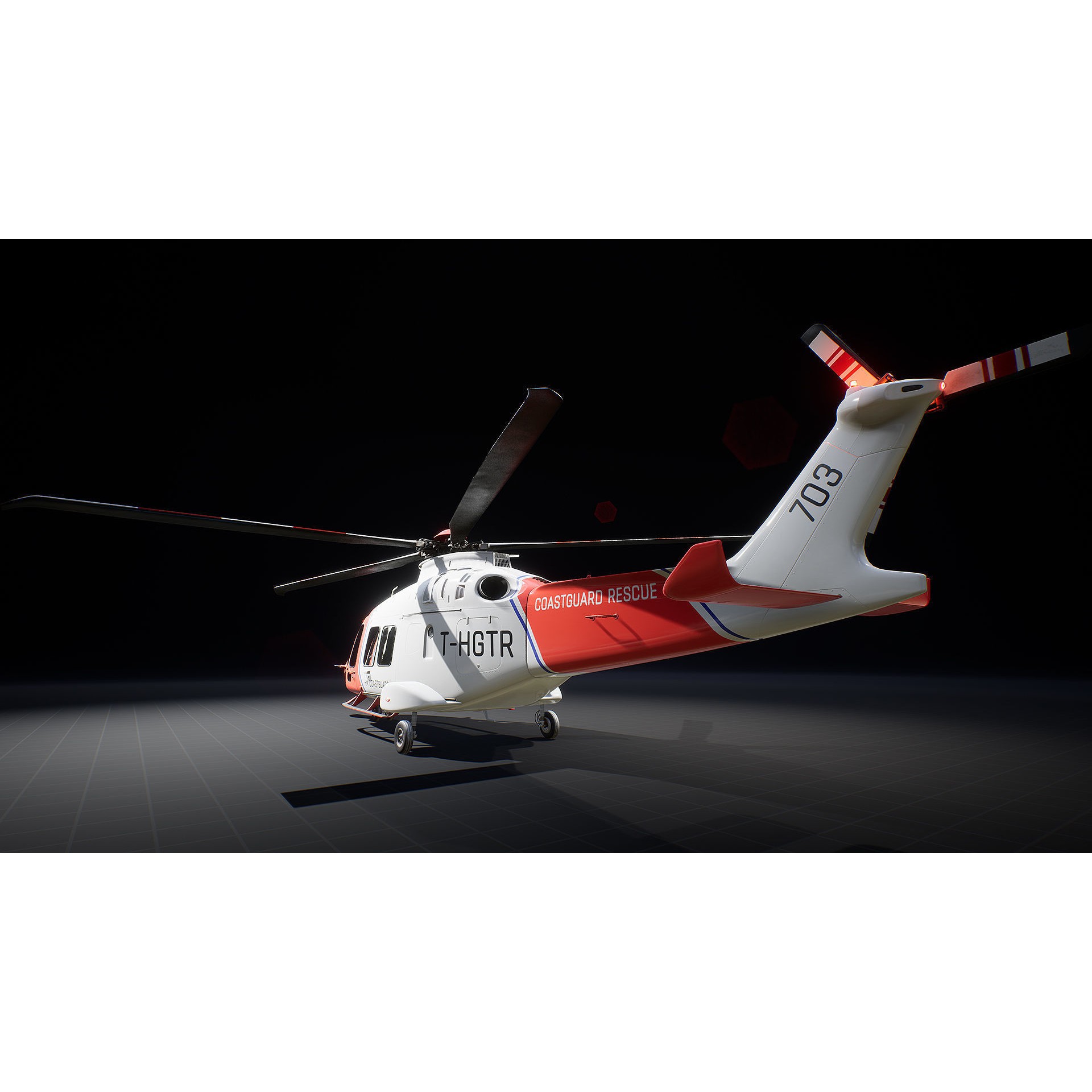 Helicopter AW169 - Low-Poly Game-Ready 3D Model - View 21