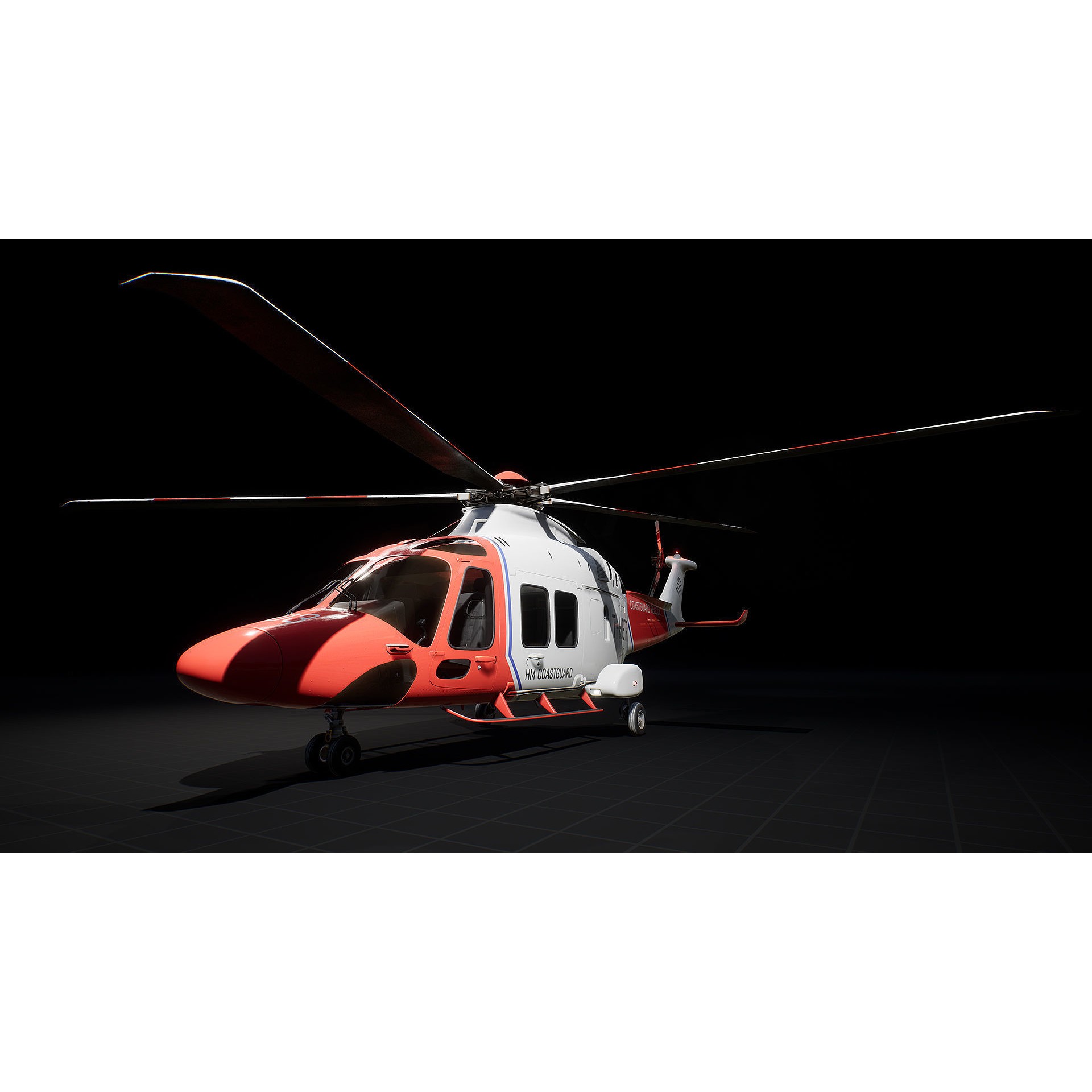 Helicopter AW169 - Low-Poly Game-Ready 3D Model - View 23