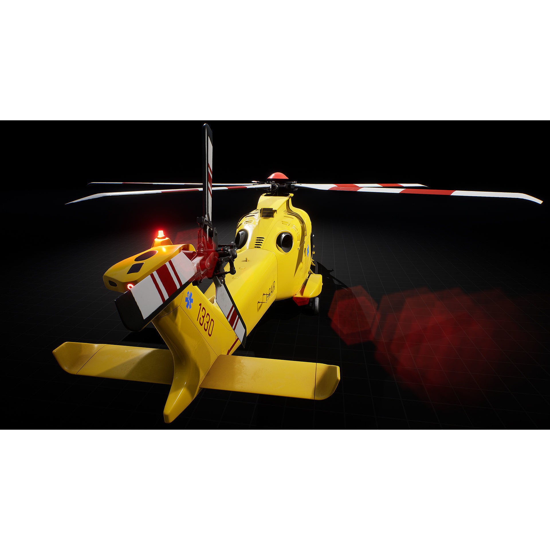 Helicopter AW169 - Low-Poly Game-Ready 3D Model - View 6