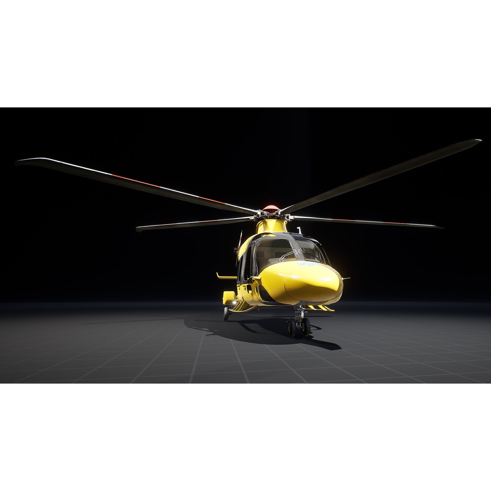 Helicopter AW169 - Low-Poly Game-Ready 3D Model - View 7