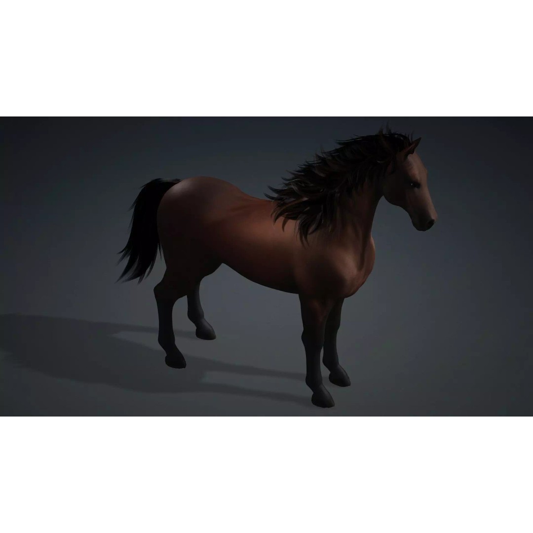 Horse 3D Model – Rigged PBR Animated Asset for Games & Animation - View 11