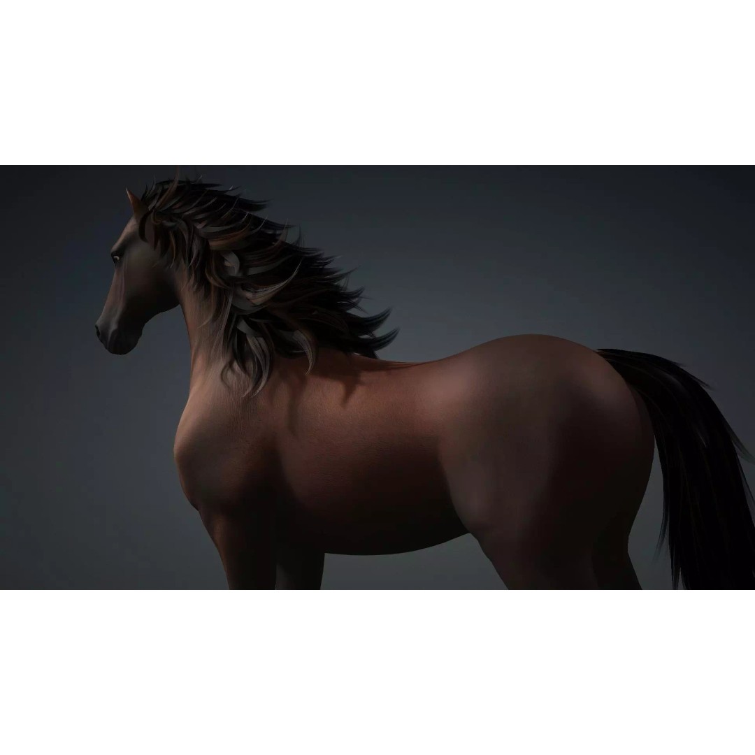 Horse 3D Model – Rigged PBR Animated Asset for Games & Animation - View 13