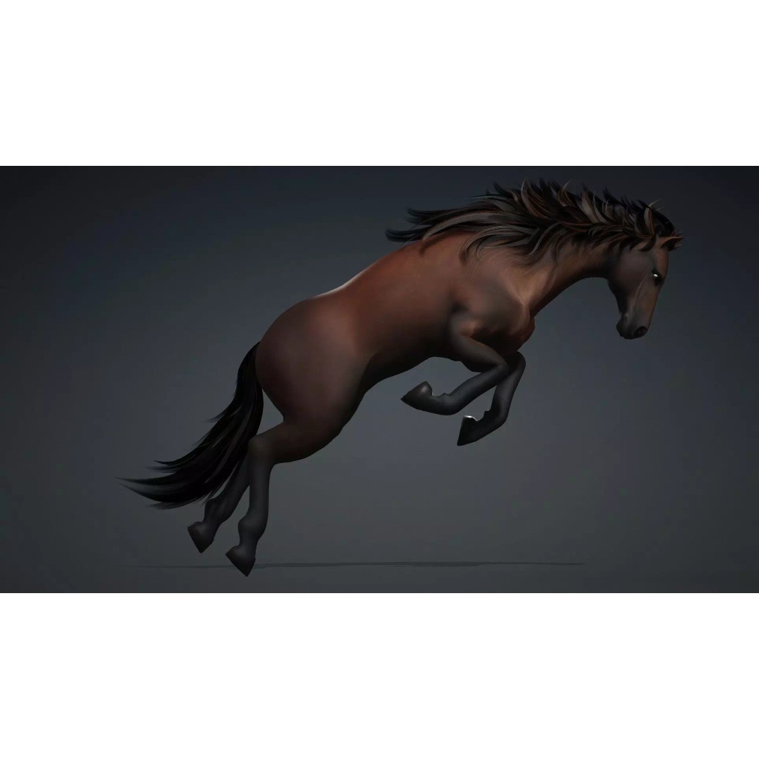 Horse 3D Model – Rigged PBR Animated Asset for Games & Animation - View 17