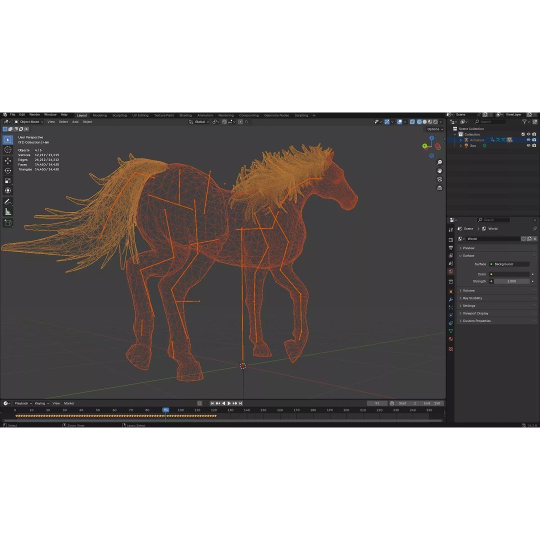 Horse 3D Model – Rigged PBR Animated Asset for Games & Animation - View 20