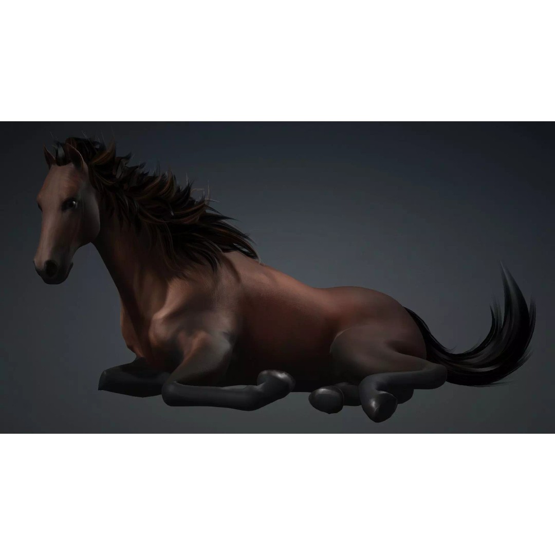 Horse 3D Model – Rigged PBR Animated Asset for Games & Animation - View 9