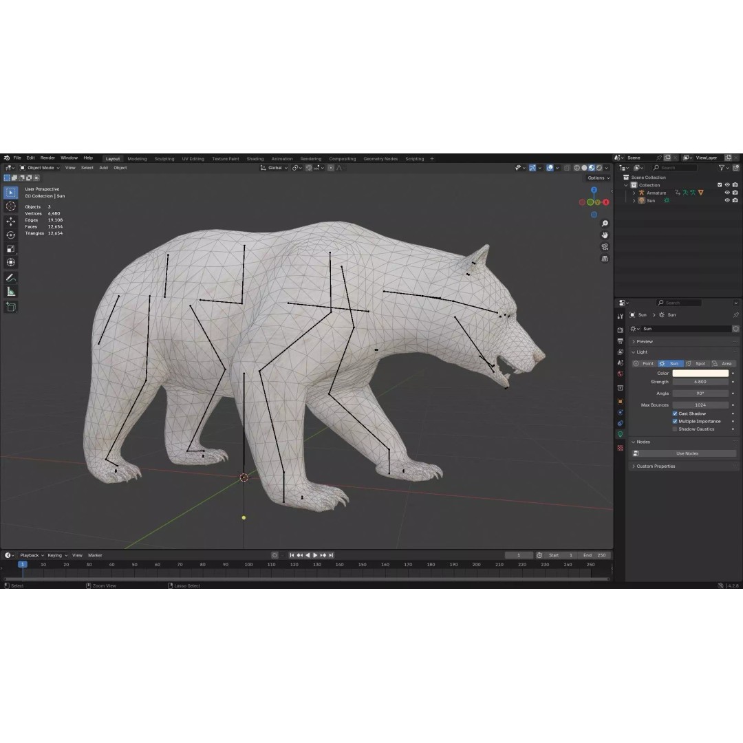 White Bear 3D Model – Rigged Animated PBR Asset for Games - View 19