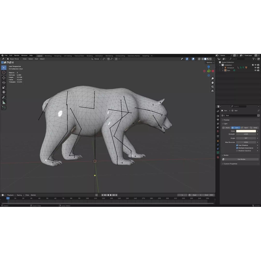 White Bear 3D Model – Rigged Animated PBR Asset for Games - View 20