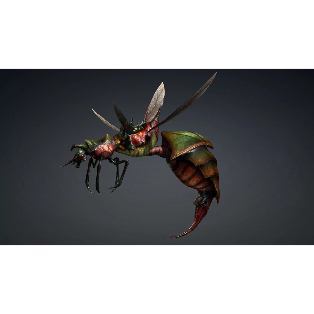 Bee Monster 3D Model – Low Poly Animated Insect with PBR Textures - View 11