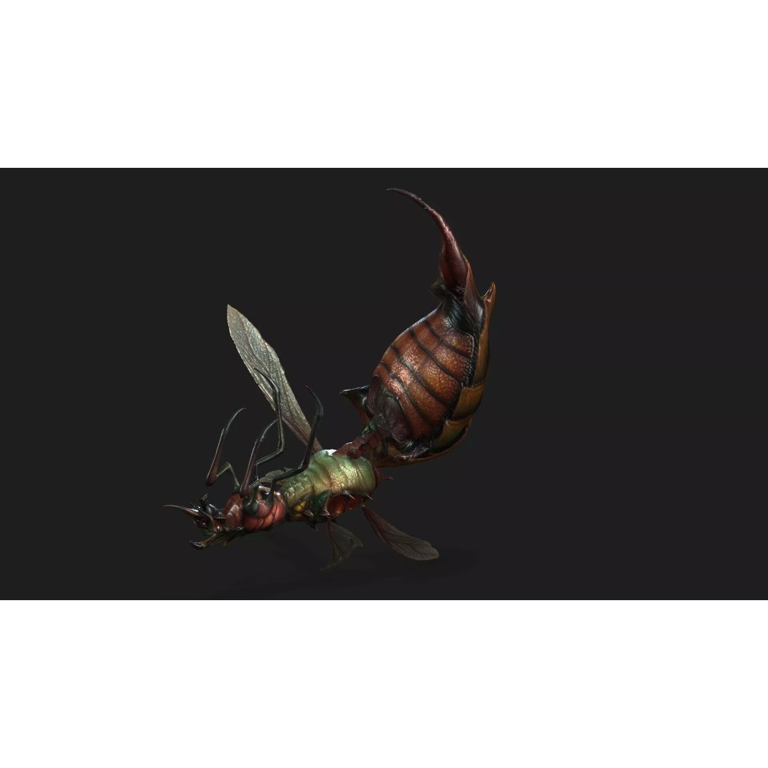 Bee Monster 3D Model – Low Poly Animated Insect with PBR Textures - View 15