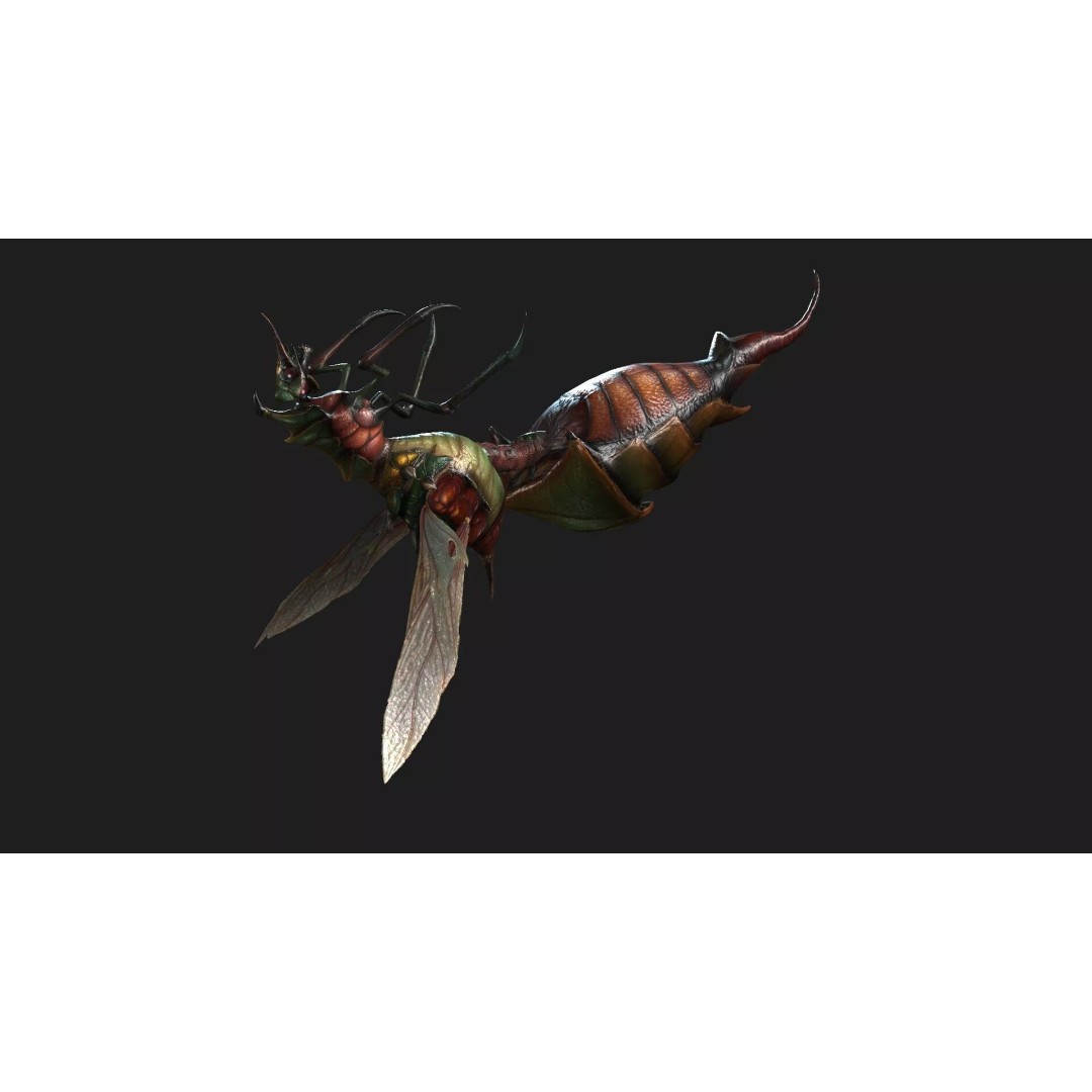 Bee Monster 3D Model – Low Poly Animated Insect with PBR Textures - View 16