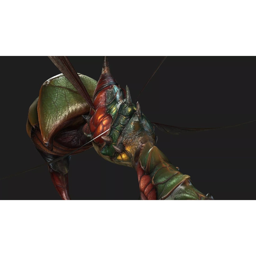 Bee Monster 3D Model – Low Poly Animated Insect with PBR Textures - View 17