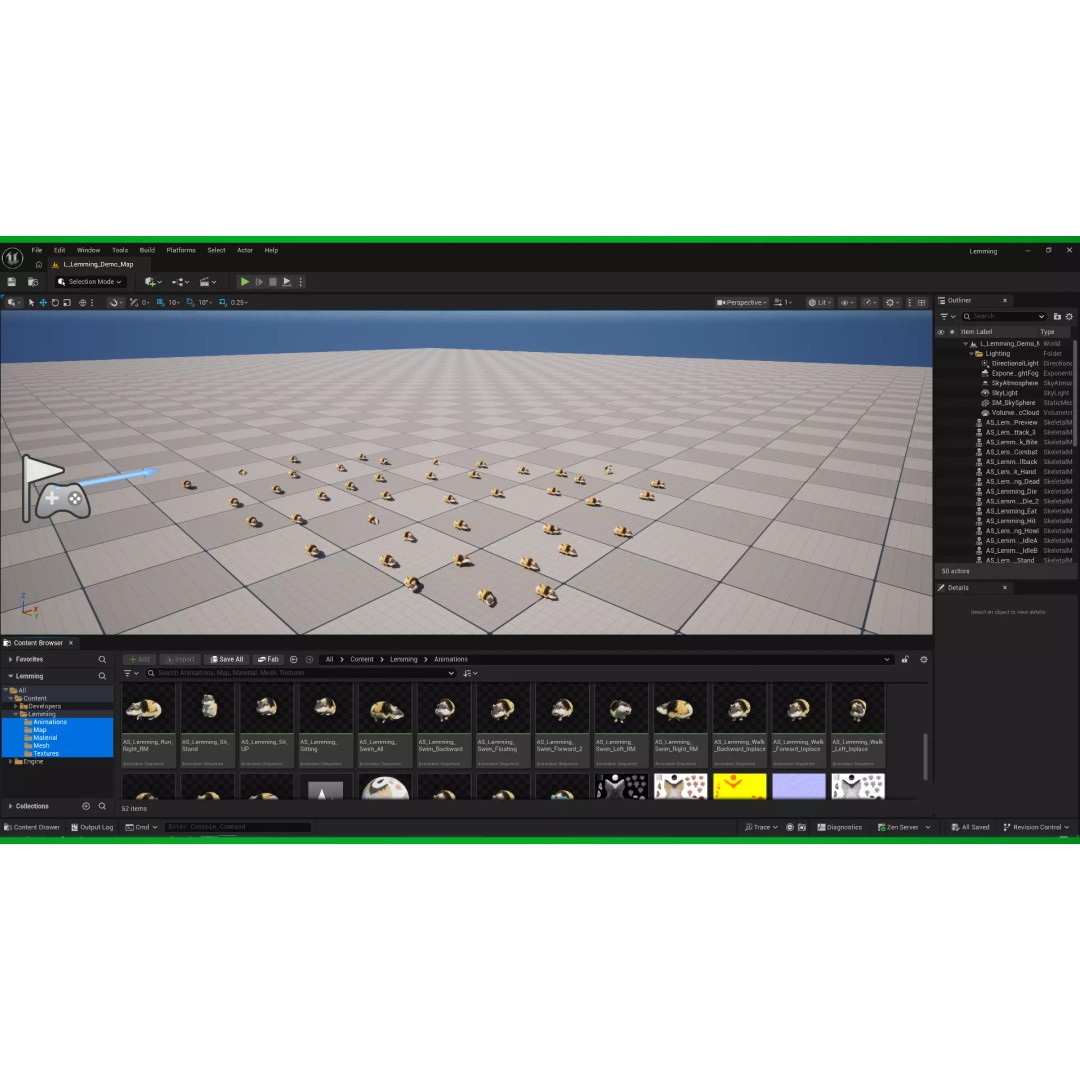 Lemming 3D Model – Low Poly Game Ready Rodent with Animations - View 4