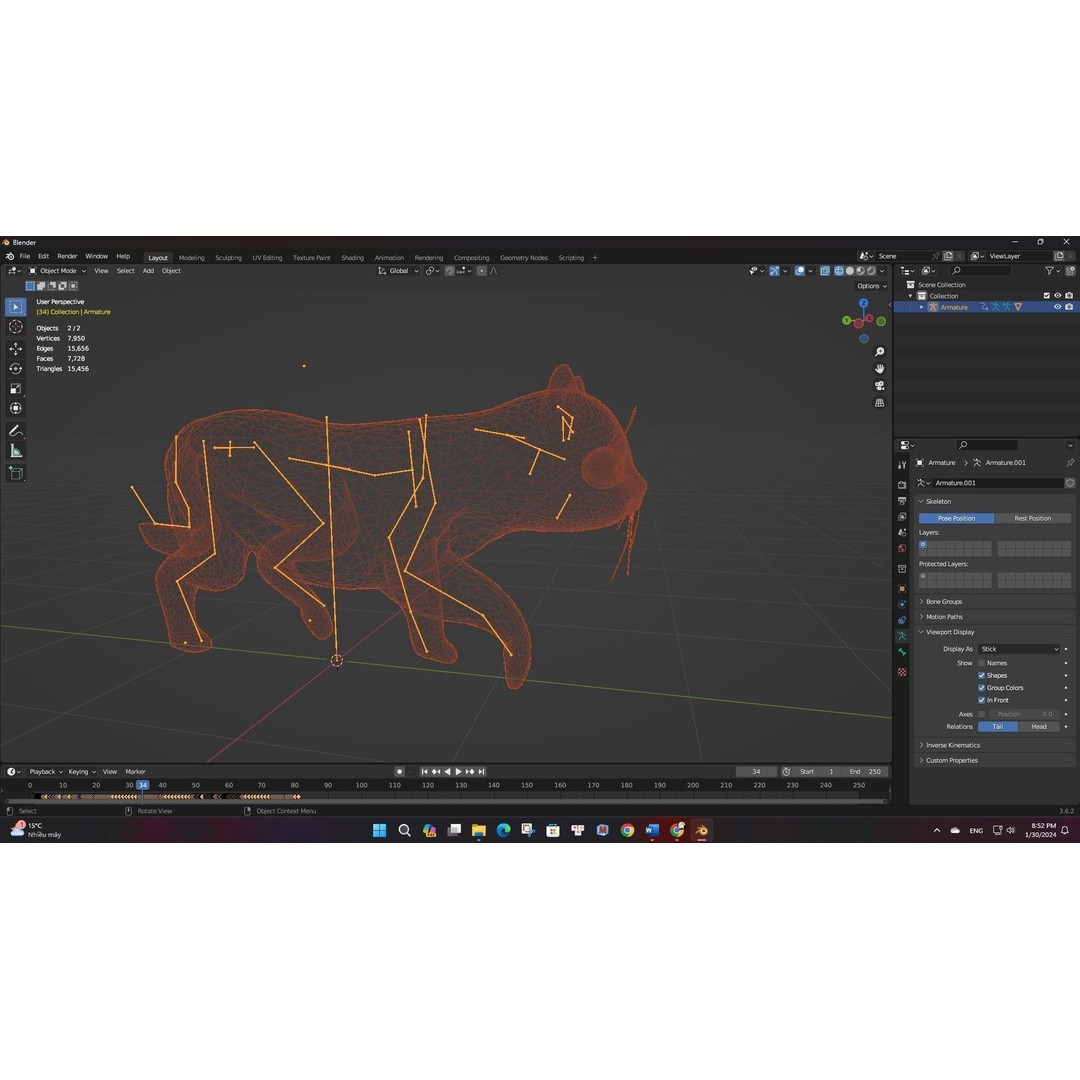 Cat 3D Model – Rigged Animal Animation with PBR Textures, FBX - View 17