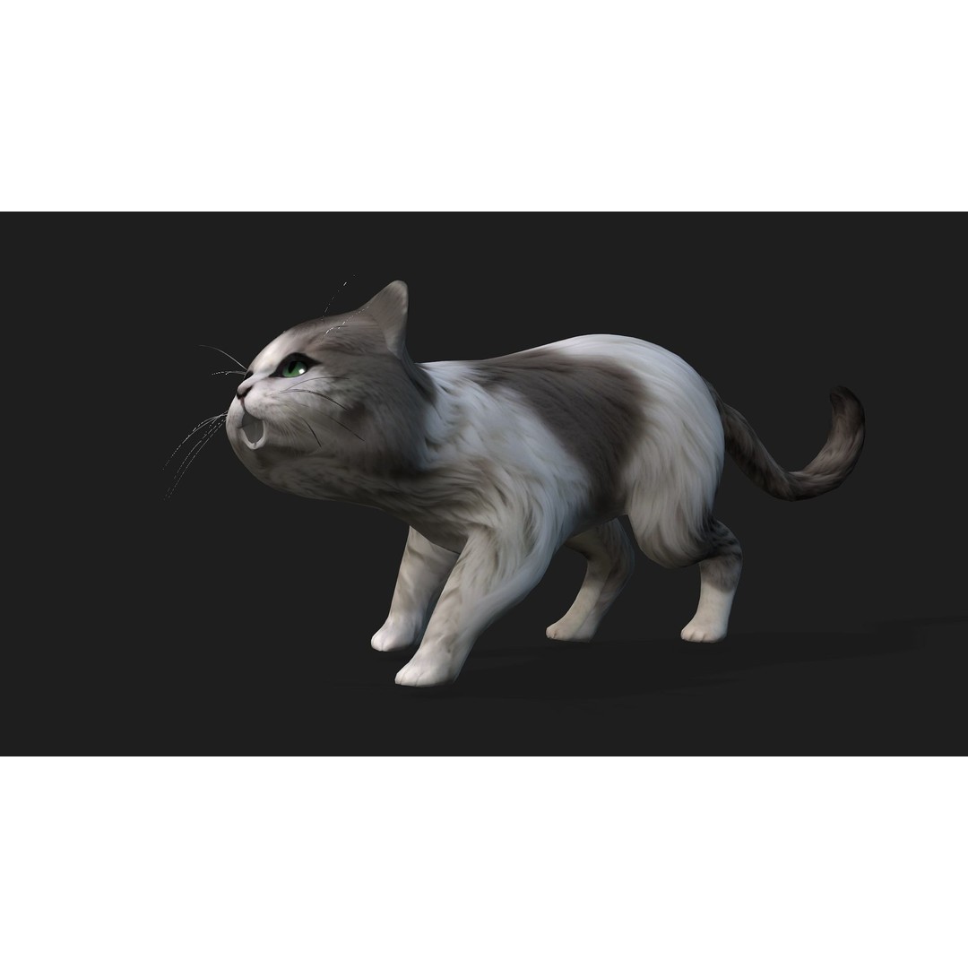 Cat 3D Model – Rigged Animal Animation with PBR Textures, FBX - View 7