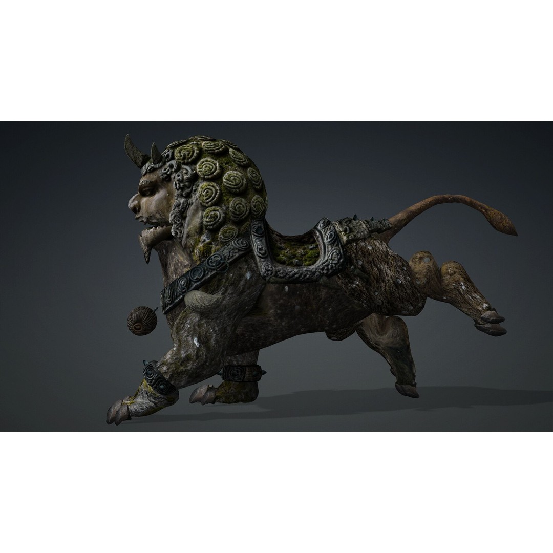 Lion Chinese 3D Model – Rigged Animated Asset with PBR Textures - View 10