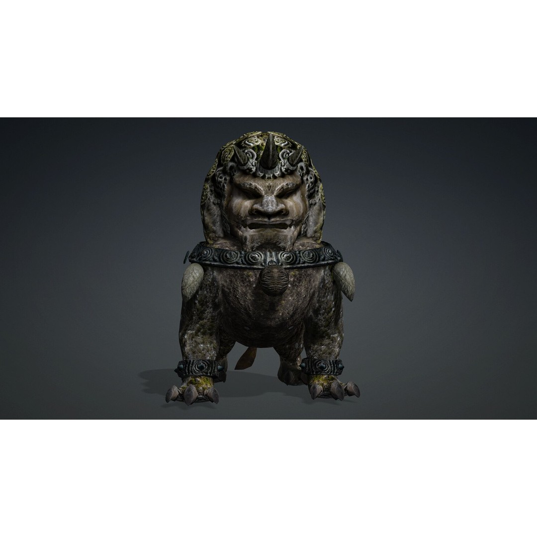 Lion Chinese 3D Model – Rigged Animated Asset with PBR Textures - View 12