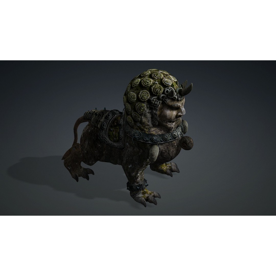 Lion Chinese 3D Model – Rigged Animated Asset with PBR Textures - View 13