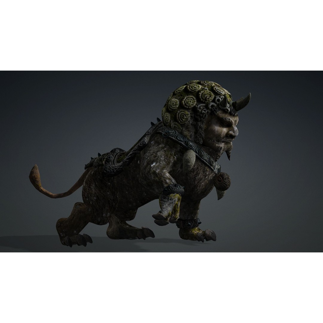 Lion Chinese 3D Model – Rigged Animated Asset with PBR Textures - View 17