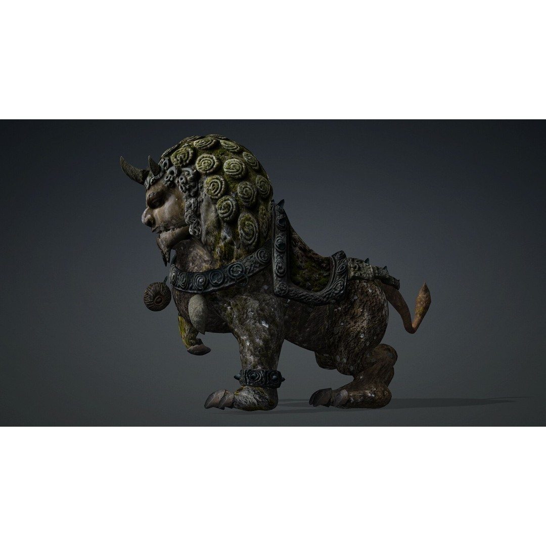 Lion Chinese 3D Model – Rigged Animated Asset with PBR Textures - View 18