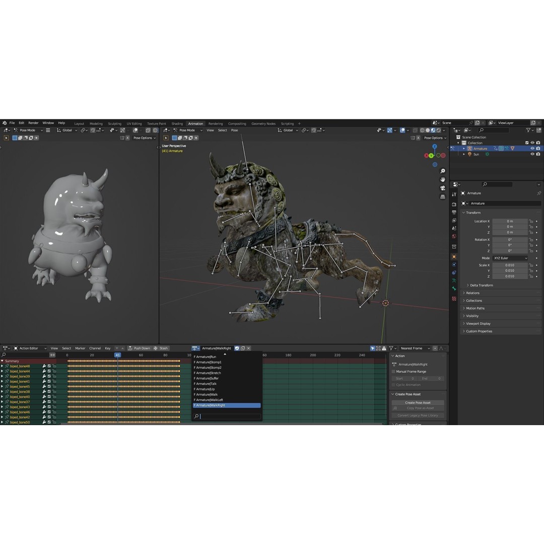 Lion Chinese 3D Model – Rigged Animated Asset with PBR Textures - View 22