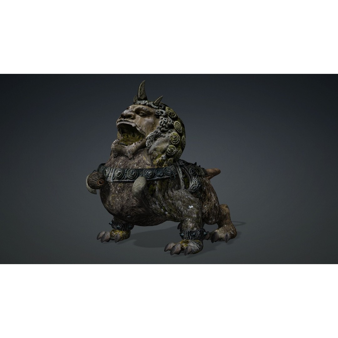 Lion Chinese 3D Model – Rigged Animated Asset with PBR Textures - View 5