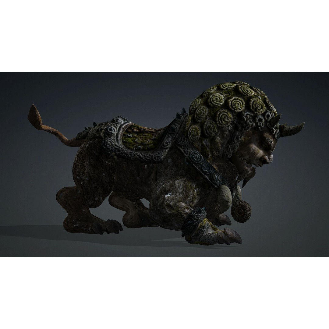 Lion Chinese 3D Model – Rigged Animated Asset with PBR Textures - View 6