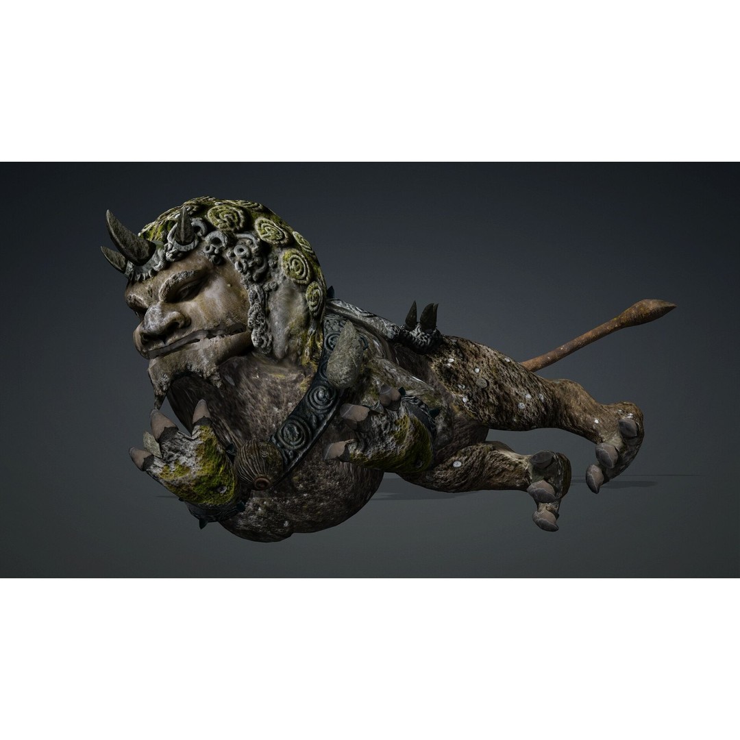 Lion Chinese 3D Model – Rigged Animated Asset with PBR Textures - View 7