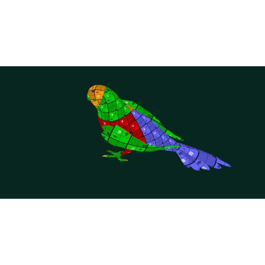 Budgerigar 3D Model – Low Poly Game Asset, FBX, PBR Textures - View 9
