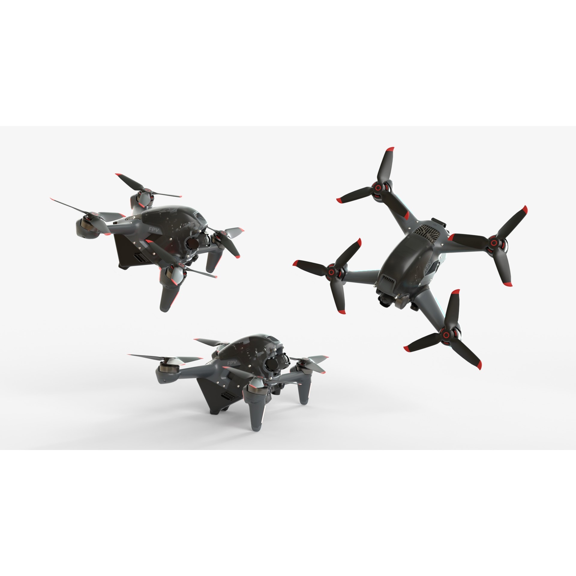 DJI FPV 2024 Drone - Game-Ready 3D Model - View 13