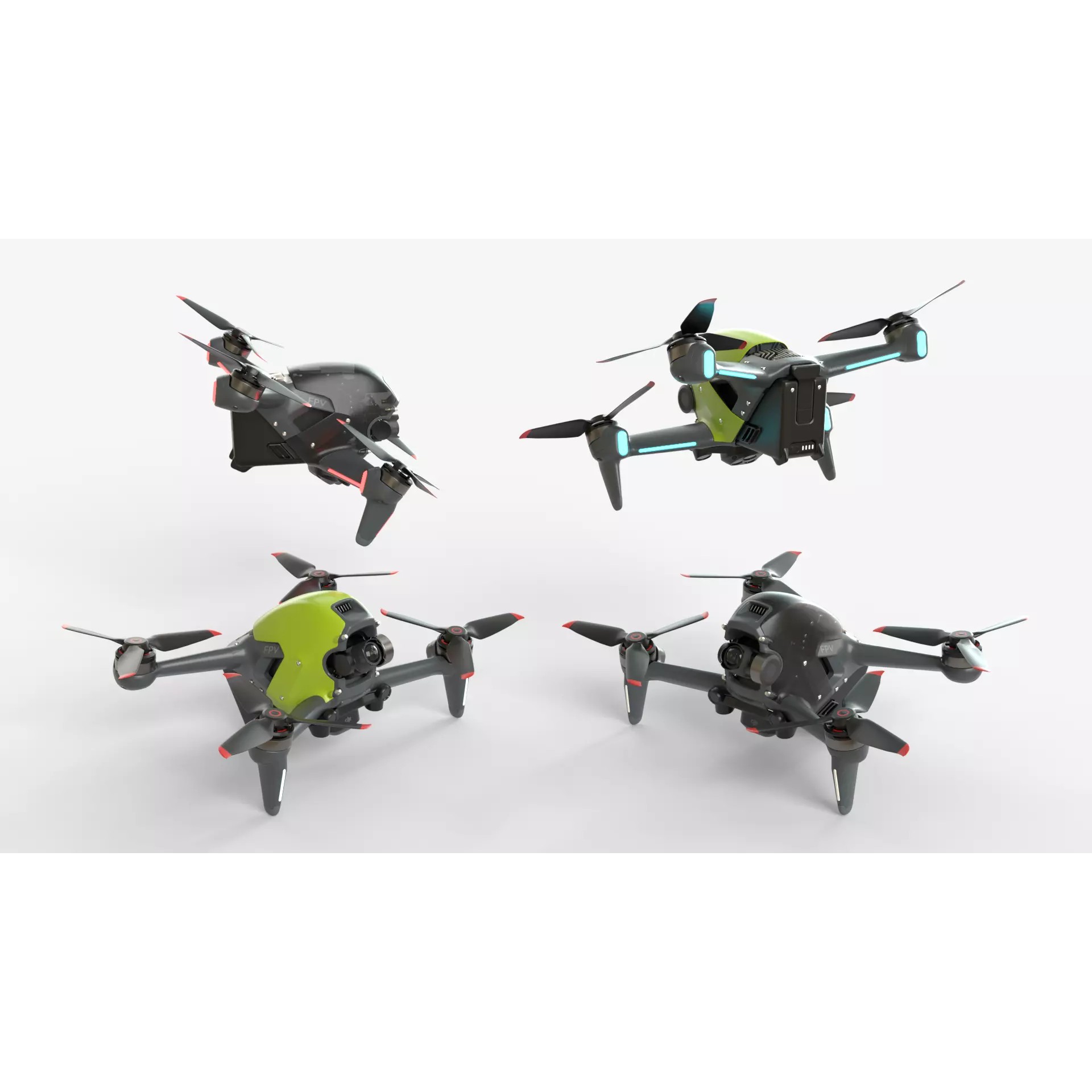 DJI FPV 2024 Drone - Game-Ready 3D Model - View 2