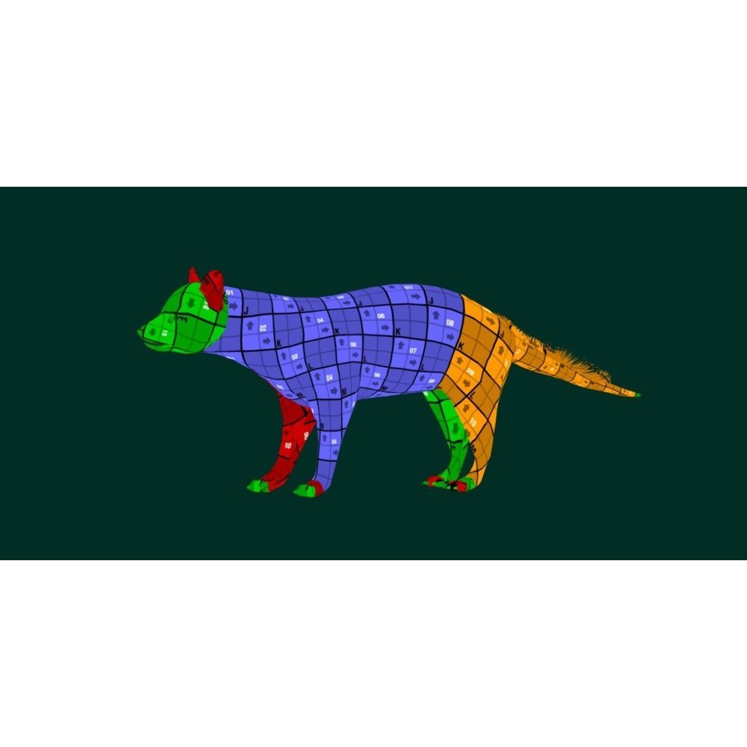 African Civet Cat 3D Model – Low Poly Rigged Game Asset, FBX - View 7