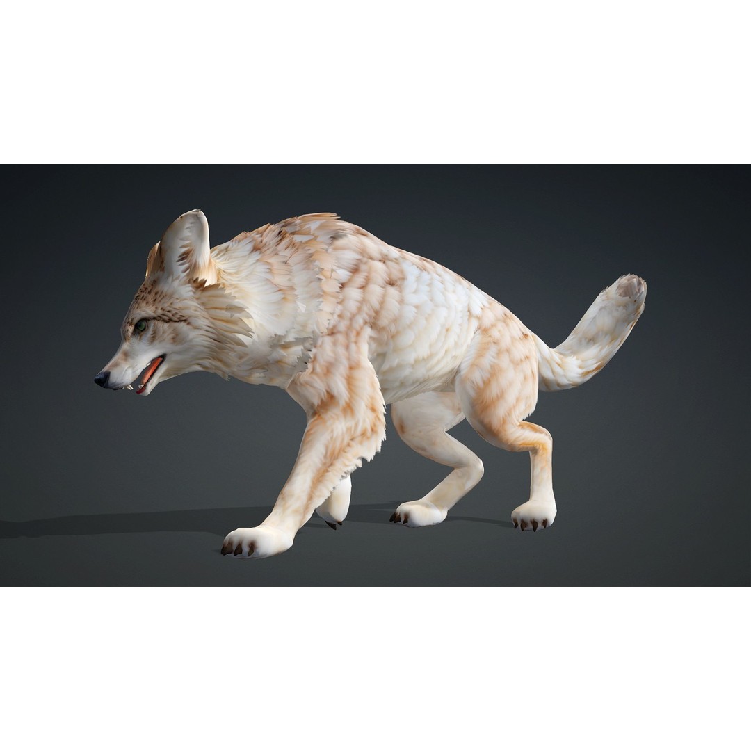 Wolf 3D Model – Rigged Animated Character with PBR Textures - View 14