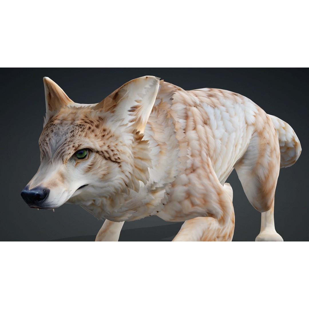 Wolf 3D Model – Rigged Animated Character with PBR Textures - View 15