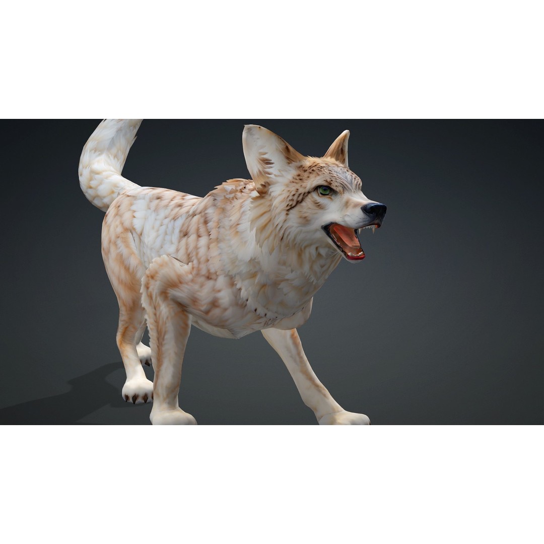 Wolf 3D Model – Rigged Animated Character with PBR Textures - View 17