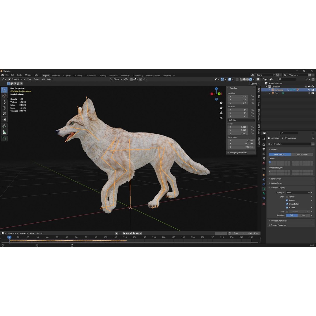 Wolf 3D Model – Rigged Animated Character with PBR Textures - View 18