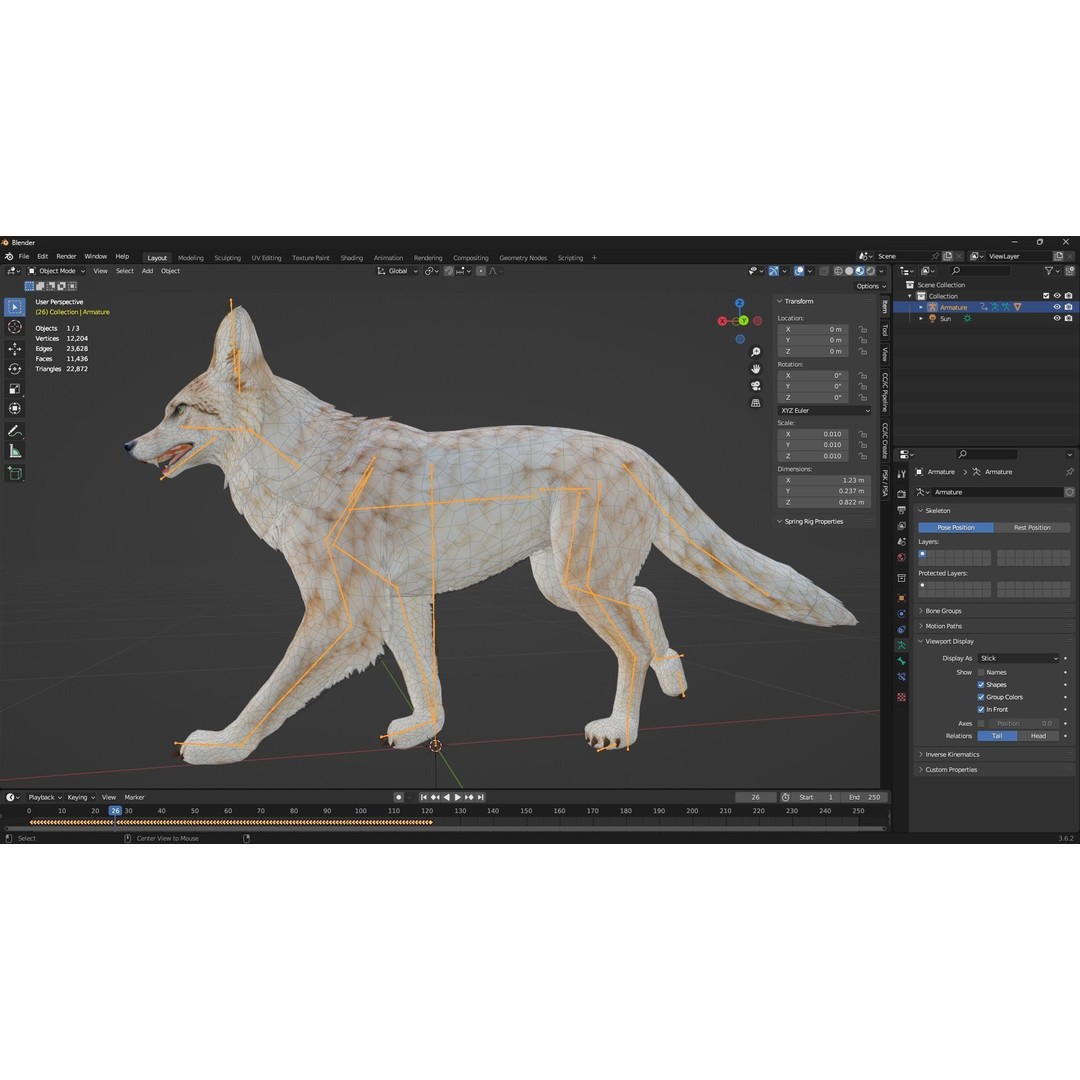 Wolf 3D Model – Rigged Animated Character with PBR Textures - View 19
