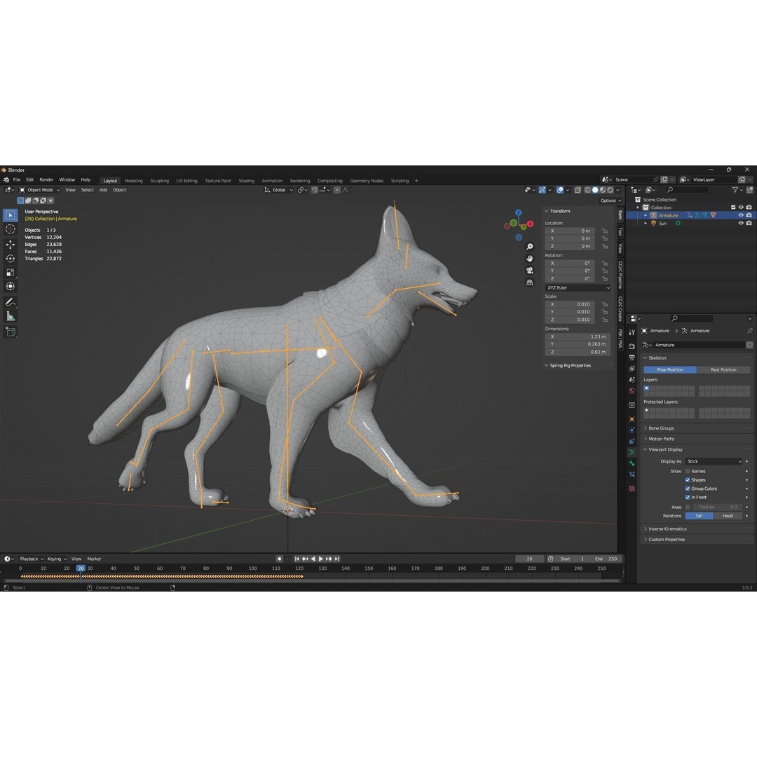 Wolf 3D Model – Rigged Animated Character with PBR Textures - View 20