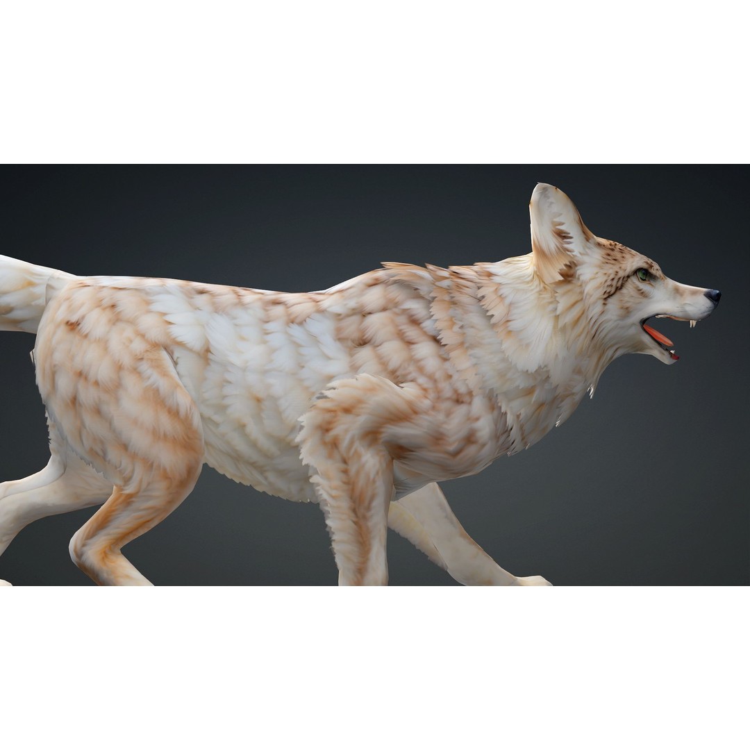 Wolf 3D Model – Rigged Animated Character with PBR Textures - View 4