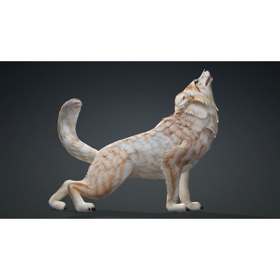 Wolf 3D Model – Rigged Animated Character with PBR Textures - View 6